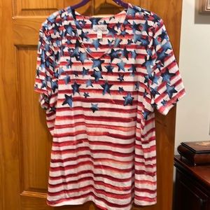 Red white and Blue Xl top gently worn